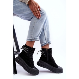 Botas de plataforma de ante para mujer Black Rafter negro 7