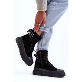 Botas de plataforma de ante para mujer Black Rafter negro 3