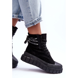 Botas de plataforma de ante para mujer Black Rafter negro 8