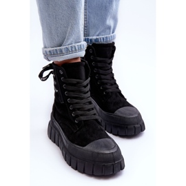 Botas de plataforma de ante para mujer Black Rafter negro 5