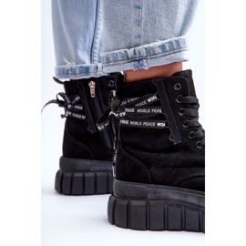 Botas de plataforma de ante para mujer Black Rafter negro 4