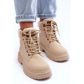 Botas De Mujer Con Piel De Oveja Beige Claro Jette 7