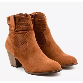 BM Botines de ante marrón en el poste Delalise 3