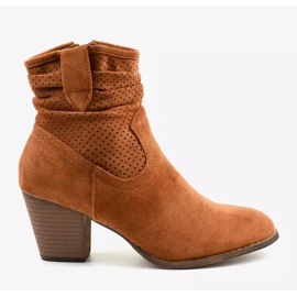 BM Botines de ante marrón en el poste Delalise 4