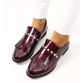 Zapatos sin cordones cassidy granate para mujer rojo 7