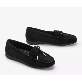 Mocasines negros de ante ecológico con lazo Mckayla 4