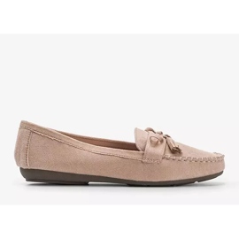 Mocasines beige de mujer con lazo Kassandra 1