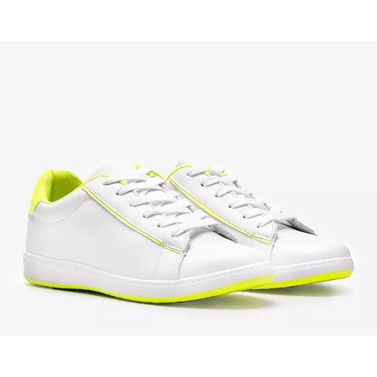 Zapatillas blancas mujer Neon Yellow Carol blanco 2