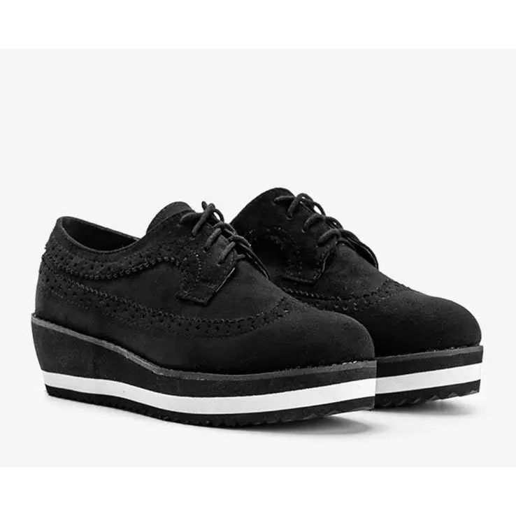 Zapatos de ante negro con suela Camryn alta 2