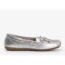 Mocasines plateados de ecopiel calada Esther plata 1