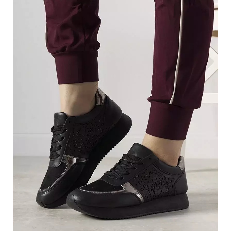Zapatillas deportivas negras con estampado Festival calado negro 1