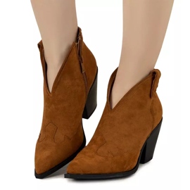 Botas vaqueras fanette mujer camel marrón 4