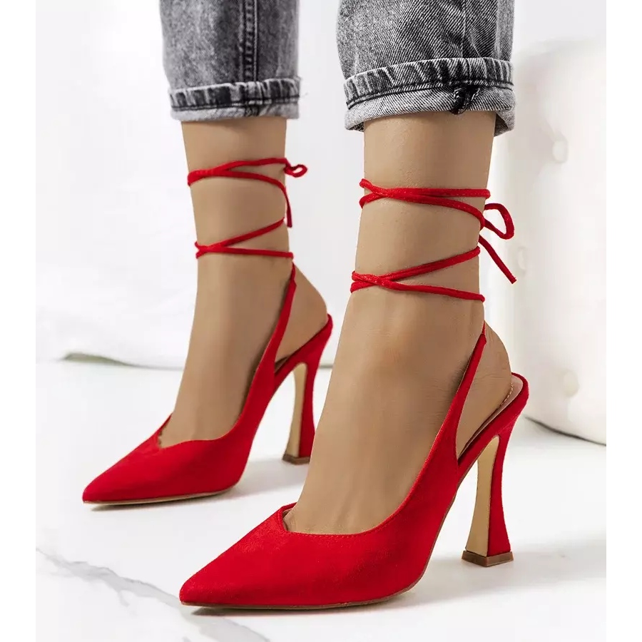 Estilo's Post Tacones Rojos De Moda Leecabe Plataformas Rojo