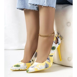 Tacones amarillos con estampado floral Jalisa multicolor 2
