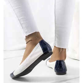 Bailarinas caladas blancas de Rinne blanco azul marino 2