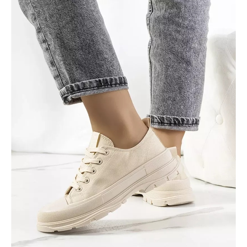 Deportivas beige con suela gruesa Beat 2 Deportivas beige con suela gruesa Beat 2