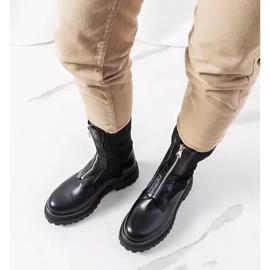 Botas negras con calcetín en la parte superior de Lewin negro 2