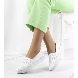 Mocasines juiz de piel blanca blanco 2