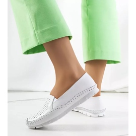 Mocasines juiz de piel blanca blanco 3
