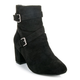 Seastar Botines de ante con tacón negro 1