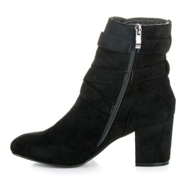 Seastar Botines de ante con tacón negro 2