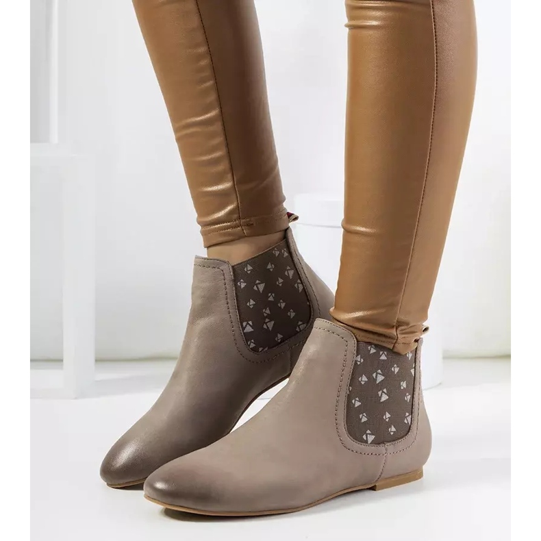 Botas sin cordones Lucciano gris mate beige 1