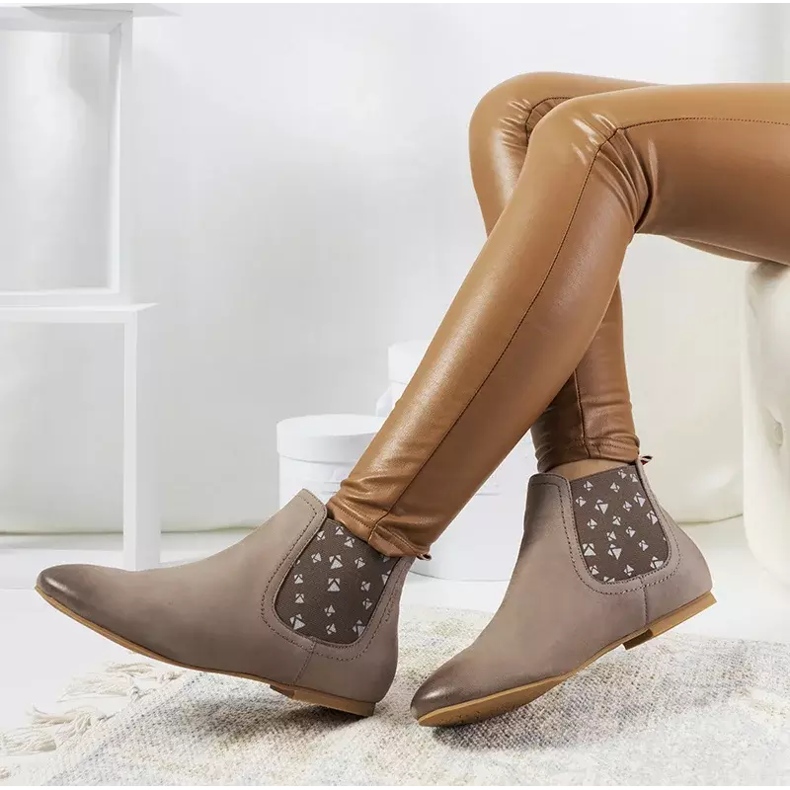 Botas sin cordones Lucciano gris mate beige 2