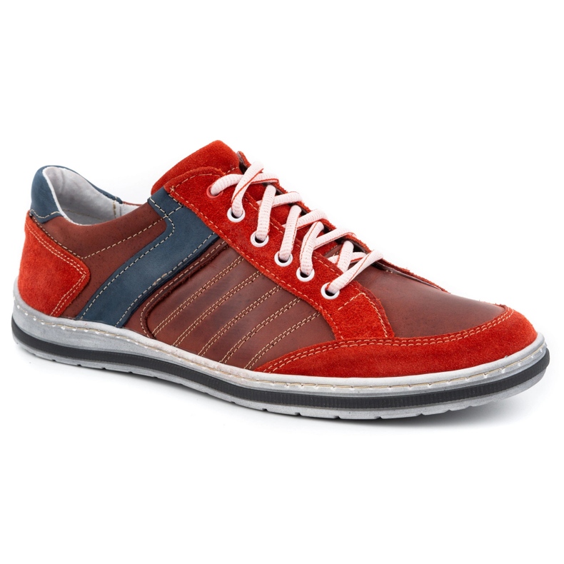 KOMODO Zapatos de hombre de piel polaca 236K rojo 1