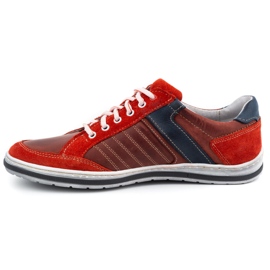 KOMODO Zapatos de hombre de piel polaca 236K rojo 2
