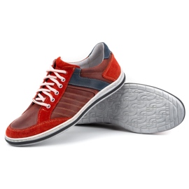 KOMODO Zapatos de hombre de piel polaca 236K rojo 4