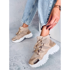 Zapatillas estilo calcetín Petra caqui beige 4