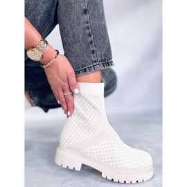 Botas calcetín con estampado Rueda Beige 1