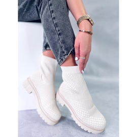 Botas calcetín con estampado Rueda Beige 4
