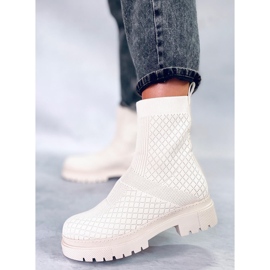 Botas calcetín con estampado Rueda Beige 2