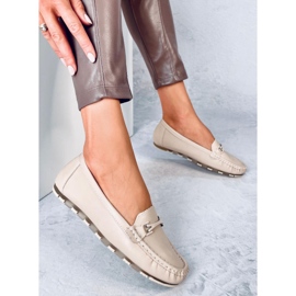 Mocasín clásico con plantilla de piel Debell Beige 4