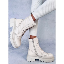 Aubert Botas beige con cordones 2