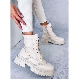 Aubert Botas beige con cordones 4