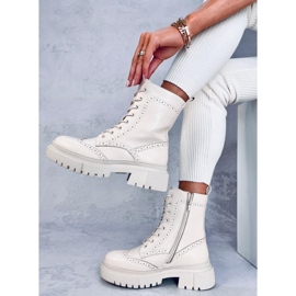 Aubert Botas beige con cordones 5