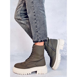 Aubert Botas verdes con cordones 5