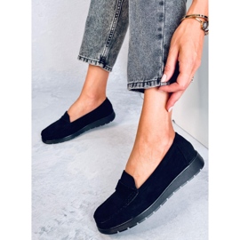 Mocasines de ante con plantilla de piel Marit Negro 2