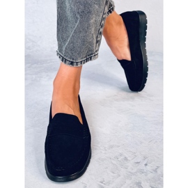 Mocasines de ante con plantilla de piel Marit Negro 4