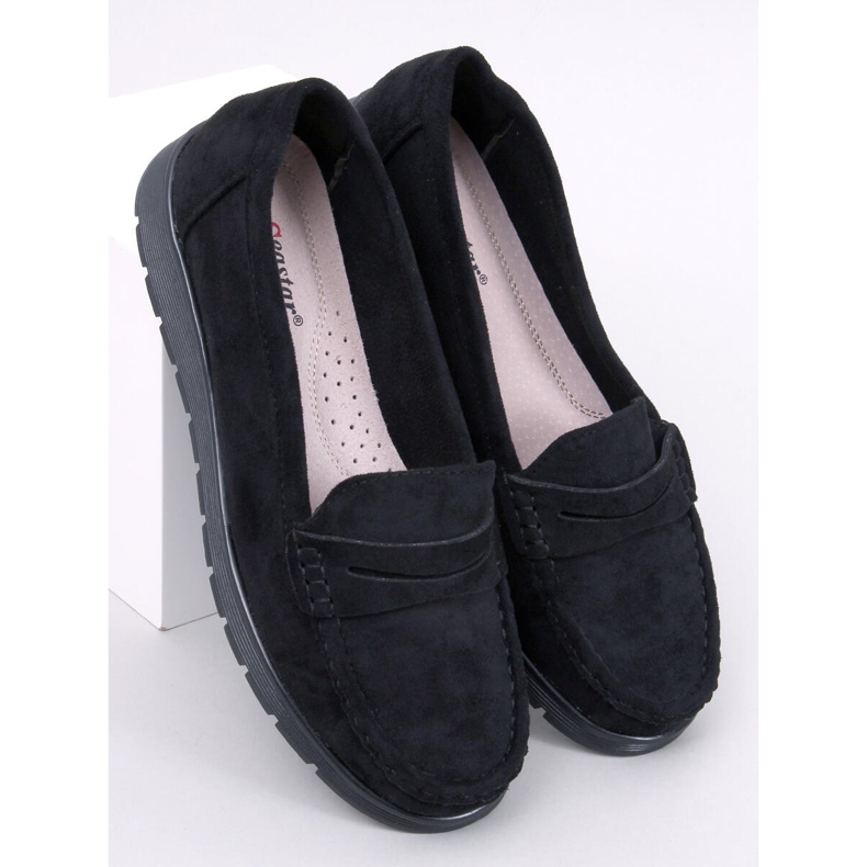 Mocasines de ante con plantilla de piel Marit Negro 1