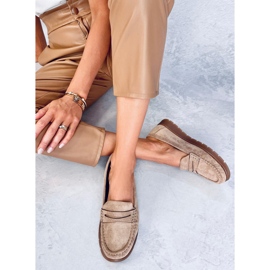 Mocasines de ante con plantilla de piel de Marit Khaki beige 5