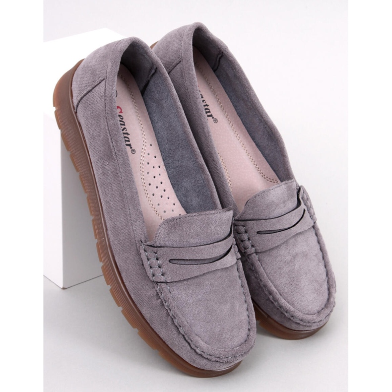 Mocasín ante con plantilla de piel Marit Gris 1