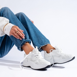 Deportivas de mujer Shelovet blancas con cordones blanco 1