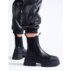 Botas Chelsea de mujer Shelovet negras con plataforma negro 1