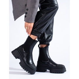 Botas Chelsea de mujer Shelovet negras con plataforma negro 2