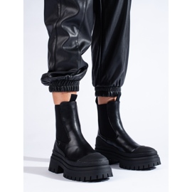 Botas Chelsea de mujer Shelovet negras con plataforma negro 3