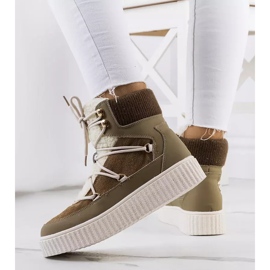 PA1 Botas de nieve verdes para mujer de Laursen beige marrón caqui 3