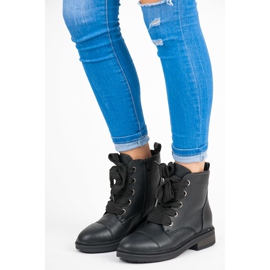 Betler Trabajadores con cordones de moda negro 5